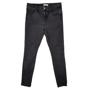 Loft Denim Jeans Women's 29/8 Black 5-Pocket Skinny‎ Ankle Mid Rise Cotton Blend